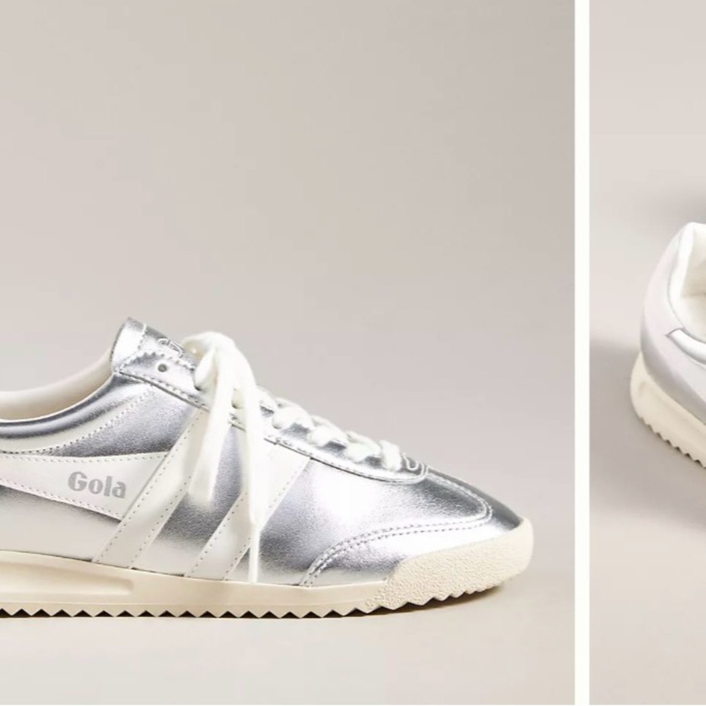 Gola Silver Metallic Lace-Up Women's Sneakers